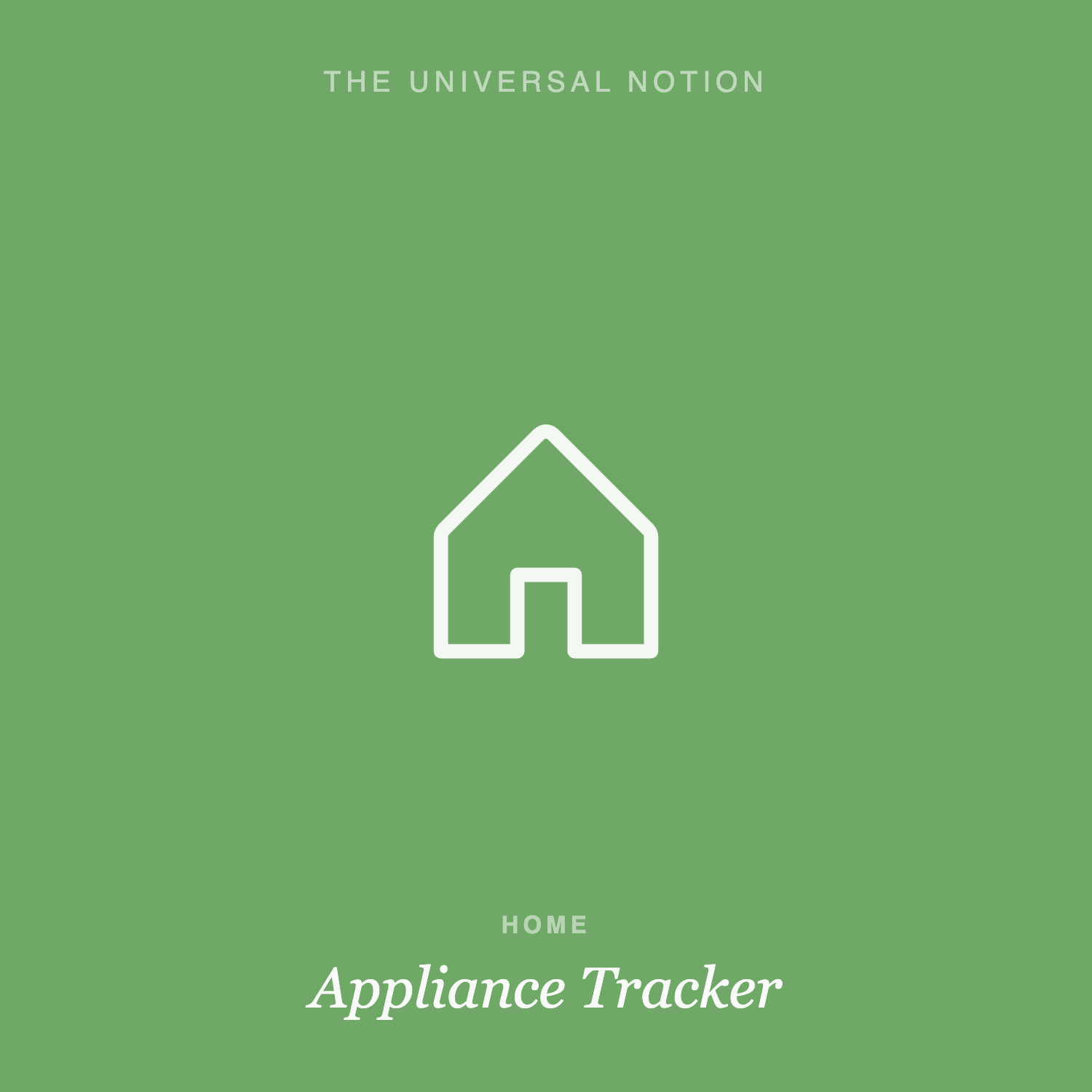 Appliance Tracker — Notion template for home appliances and warranties